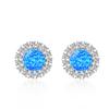 Round Earrings Stud Earrings Cute Girl Fashionable and Trendy Exquisite Inlaid Zircon Jewelry Earrings