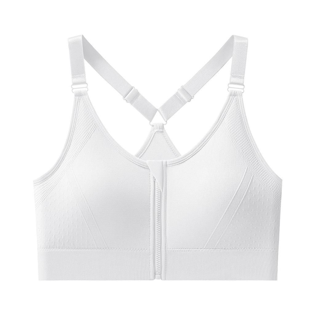 Women's Front Zip Sports Bra - Running, Yoga, Fitness Beautiful Back Design