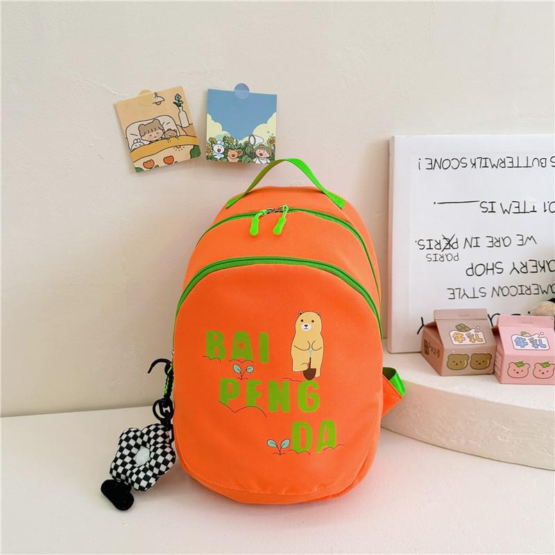 Adorable Korean Style Colorful Canvas Backpack For Kids With Light And Comfortable Design