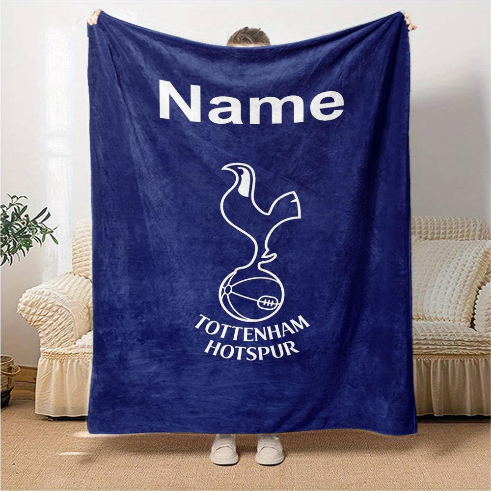 Custom Name Tottenham Hotspur Theme Printed Blanket Perfect For Couch Bed Travel Outdoor Use Machine Washable Cozy Durable