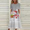 Women's Casual Fashion Christmas Print O-neck Dress