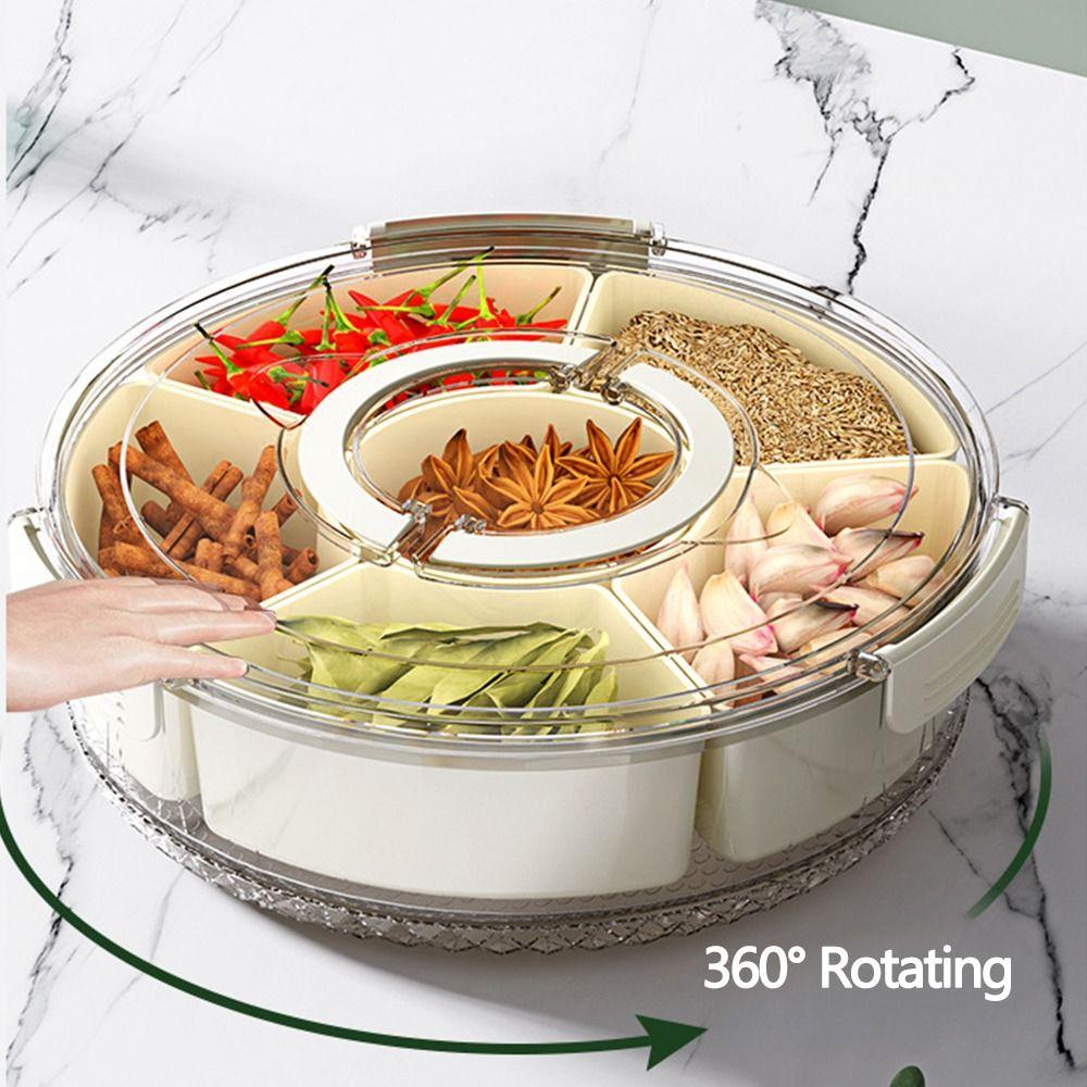 6-Grid Kitchen Spice Rack with Lid Sealed Spice Rack Seasoning Box  Food Preservation Box
