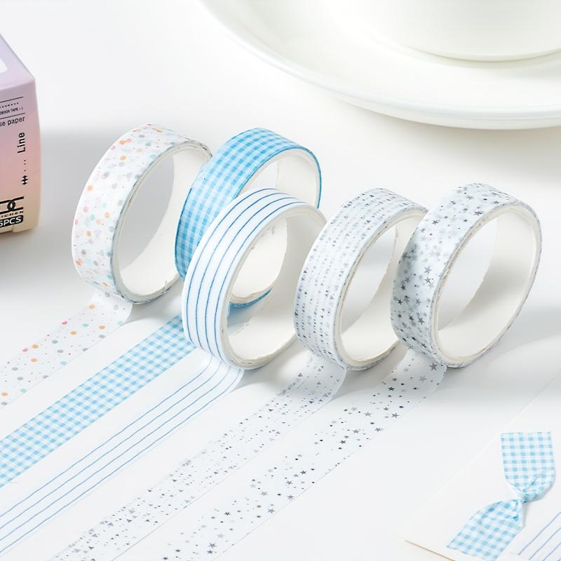 5pcs Sakura Flower Washi Tapes Set Mini Tape Set Adhesive Masking Tape 1cm Decoration Stickers for Diary DIY Handwork