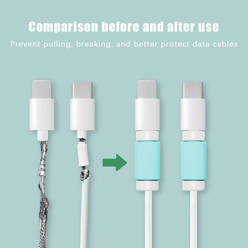 10Pcs Data Cable Charger Cable Protector For Mobile Phone Cord Protective Cover Mini Data Charge Cable Saver Wire Chompers