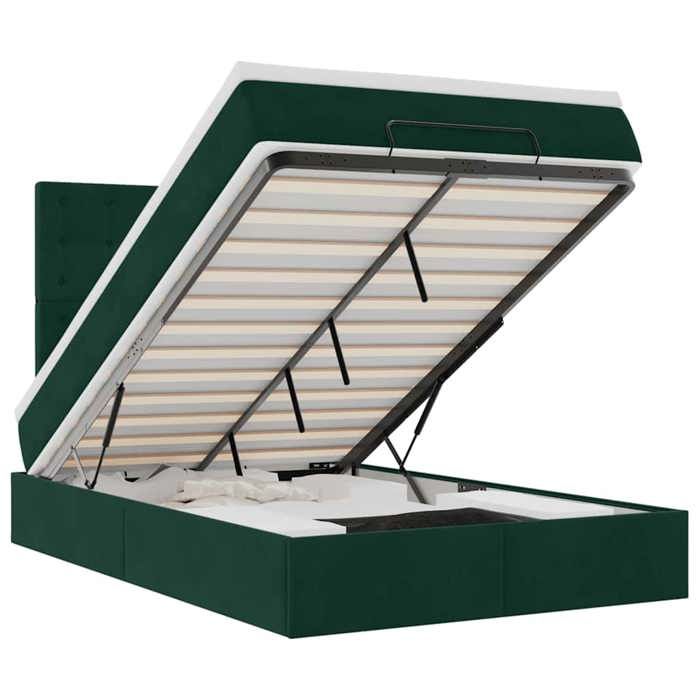Maison Exclusive - Cadre de lit ottoman avec matelas vert foncé 120x200 cm velours