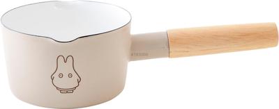 Fuji Enamel Miffy Pastel Milk Induction Cookware Ghost Miffy Enamel Pan, 12cm, Compatible, Greige,