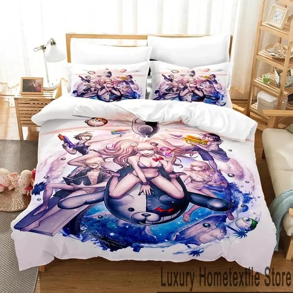 3D Print Anime Danganronpa Bedding Set Boys Girls Twin Queen King Size Duvet Cover Pillowcase Bed Boys Adult Home Textileextile