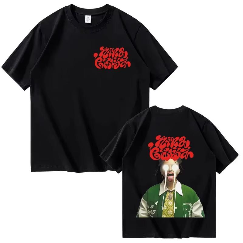 2026 Frühling Sommer Nina Chuba Hochwertiges Street Baumwolle Bedrucktes T-Shirt Mode Tee Luxuriöses Lässiges Kurzärmeliges Oberteil y2k ins