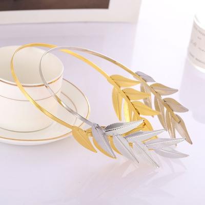 Leaf Crown Stainless Glossy Exquisite Solid Color Headwear Bridal Wedding Dress Accessories Queen Tiara Crown Women Headgear