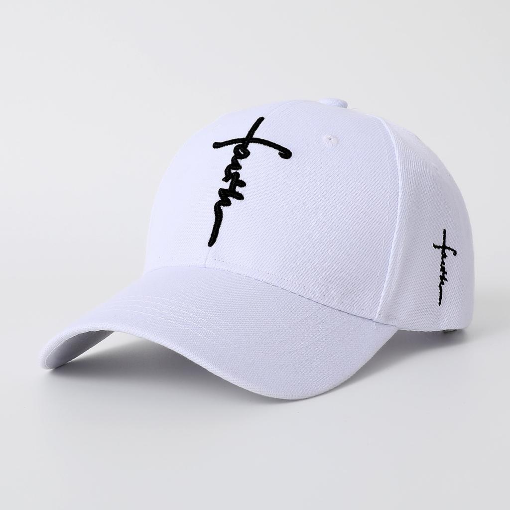 Cross Embroidery Hat Spring And Summer Outdoor Travel Shade Sun Hat Leisure Sports Baseball Cap