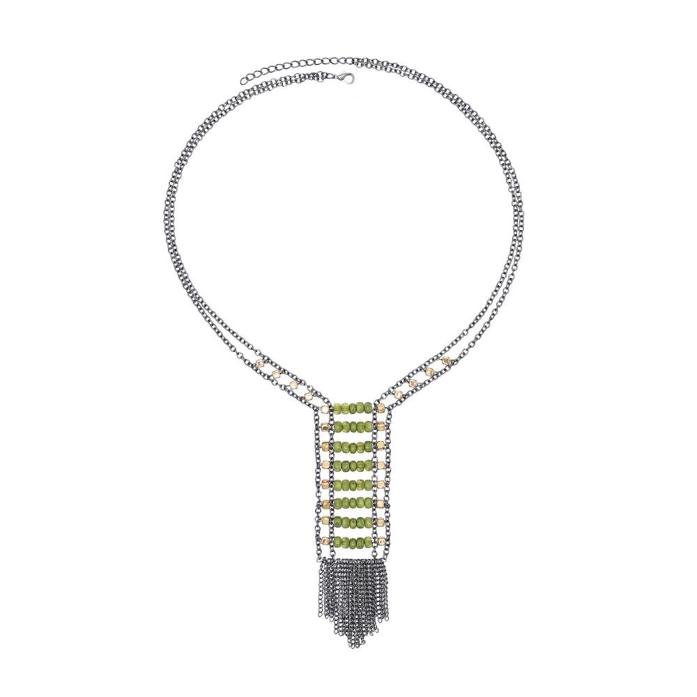 Rhinestone Tassel Long Necklace Vintage Bohemian Style Necklace Sweet Tibetan Tassel Necklace  Gift Style 2