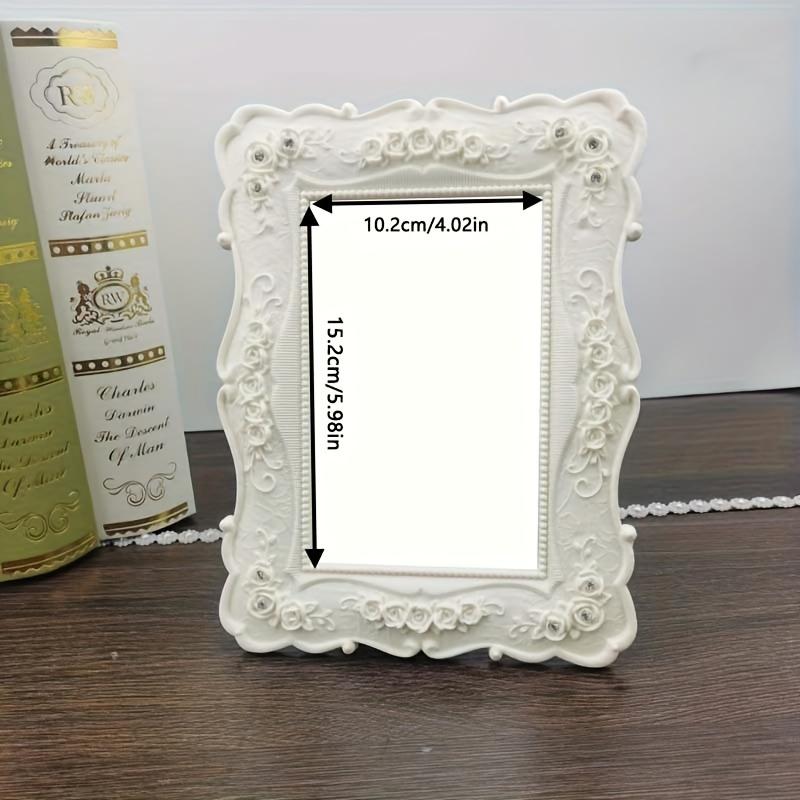 

1 шт. Роскошная смоляная фоторамка в винтажном европейском стиле - Декоративное украшение для свадебных воспоминаний, для настольного использования слоновая кость