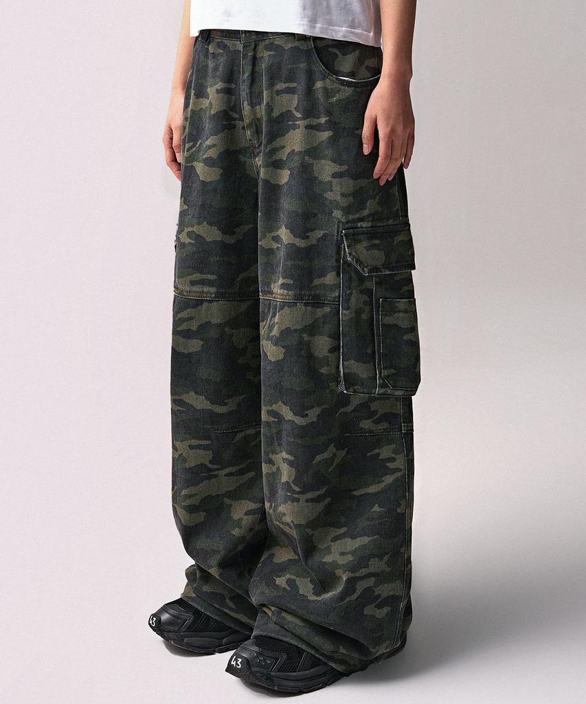 ZENDUST Army Wide Cargo Pants Black Camo
