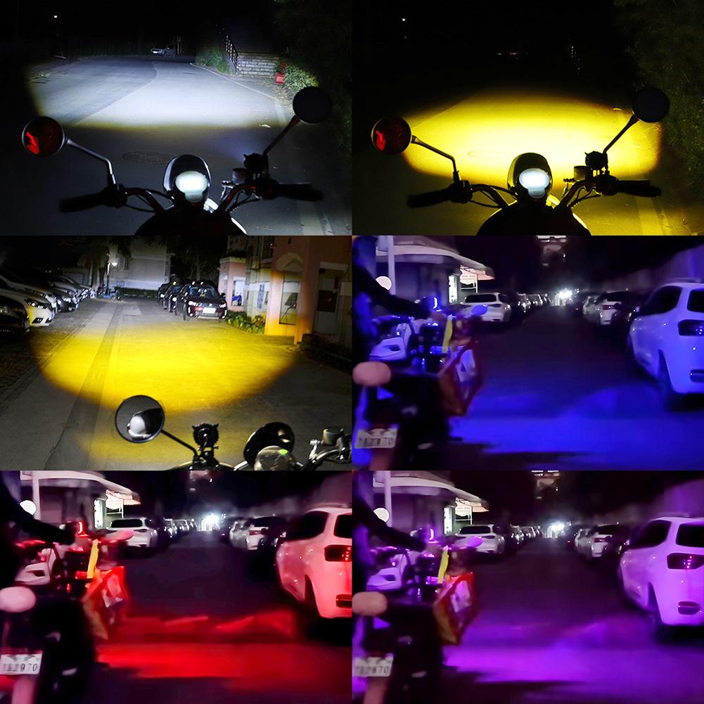 Motorcycle Running 8 Light Modes Lights LED Spotlights Owl/Tiger Shape Fog Lights Colorful Light