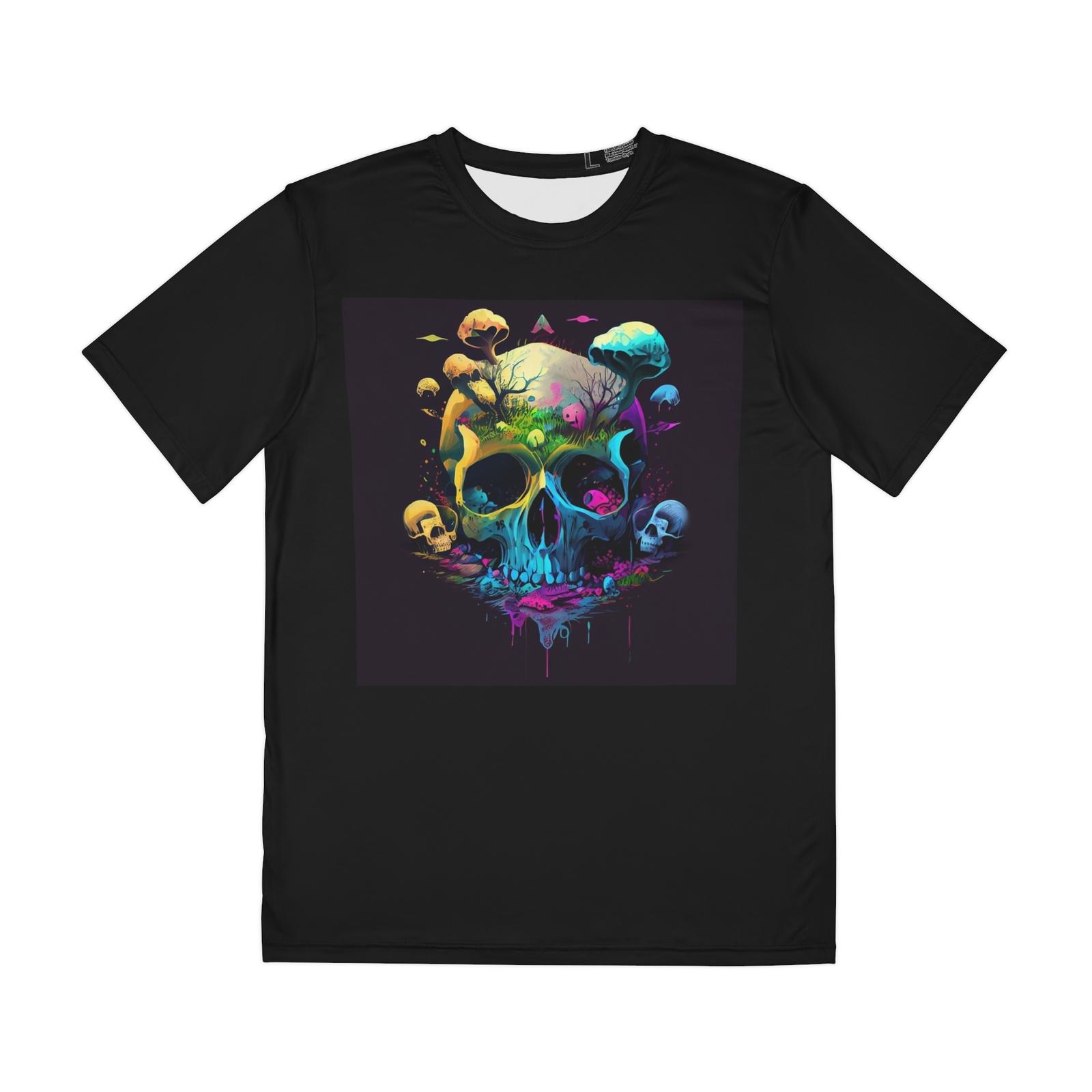 Colourful skull with mushrooms Tshirt S