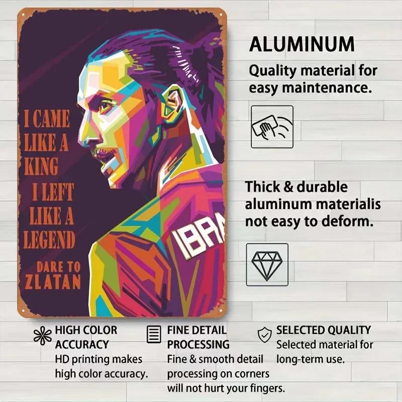 Zlatan Ibrahimovic Zitate Blechschild Inspirierende Poster Gamer Zimmer Dekoration Mann Innenwanddeko Wohnzimmer Retro