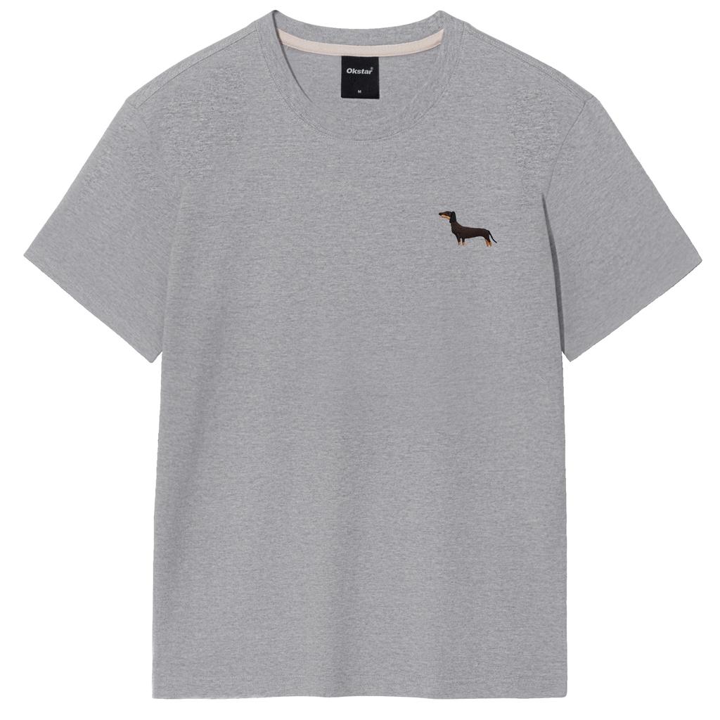 OKSTAR Dachshund Embroidered Short Sleeve T-Shirt (Type C)