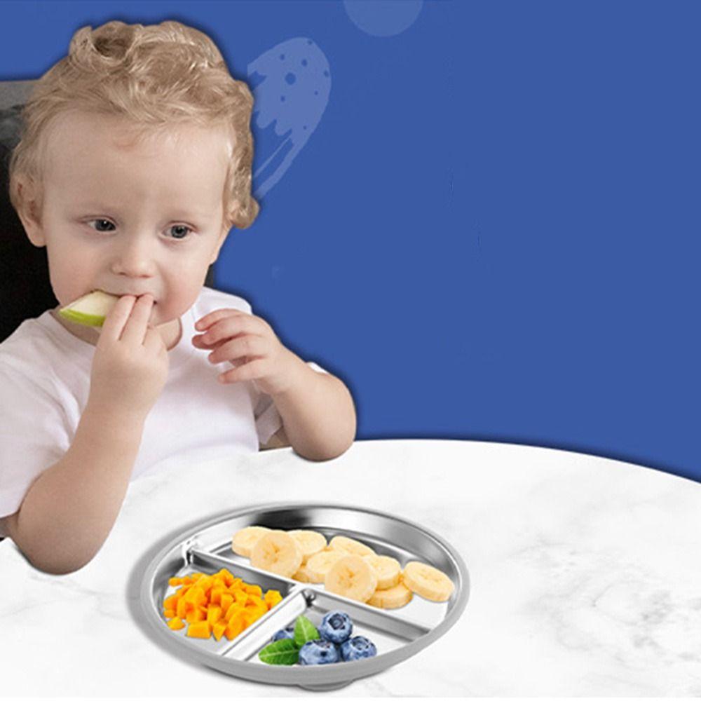 Silicone Suction Cup Children 3 Grids Dishes Kids Feeding Bowls  Toddle Training Tableware