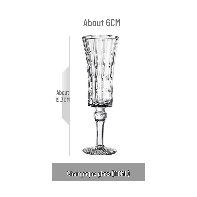 Elegant French Diamond Waist Stemmed Glass