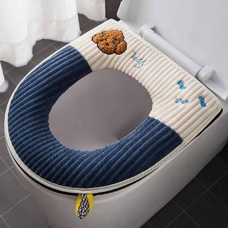 Toilet Cushion Two Sets of Waterproof Removable Three Sets of Four-season Universal Household Waterproof Zipper Models Cushion Cover Circle