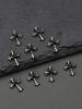10pcs Gold SilverCross Nail Charms 3D White Pink Rhinestones Nail Art Decorations DIY Nail Gems Nail Supplies
