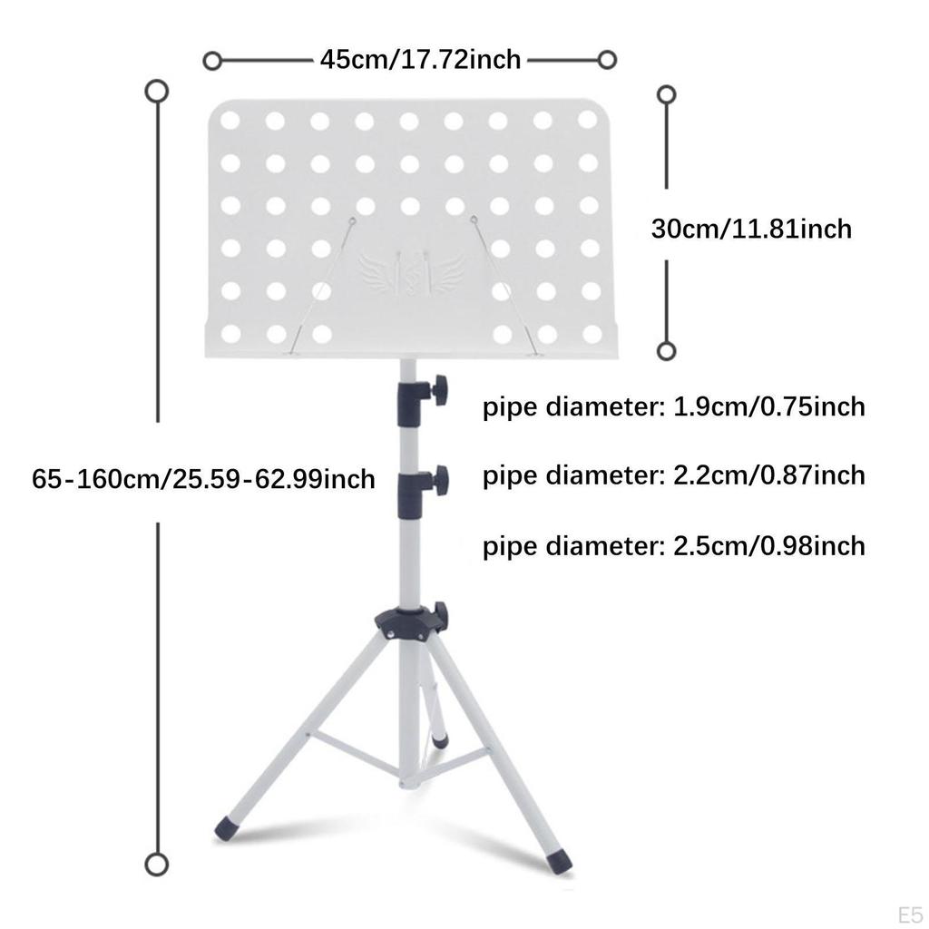 Music Sheet Stand, Adjustable Height Easy Setup Stable Note Holder Book Stand