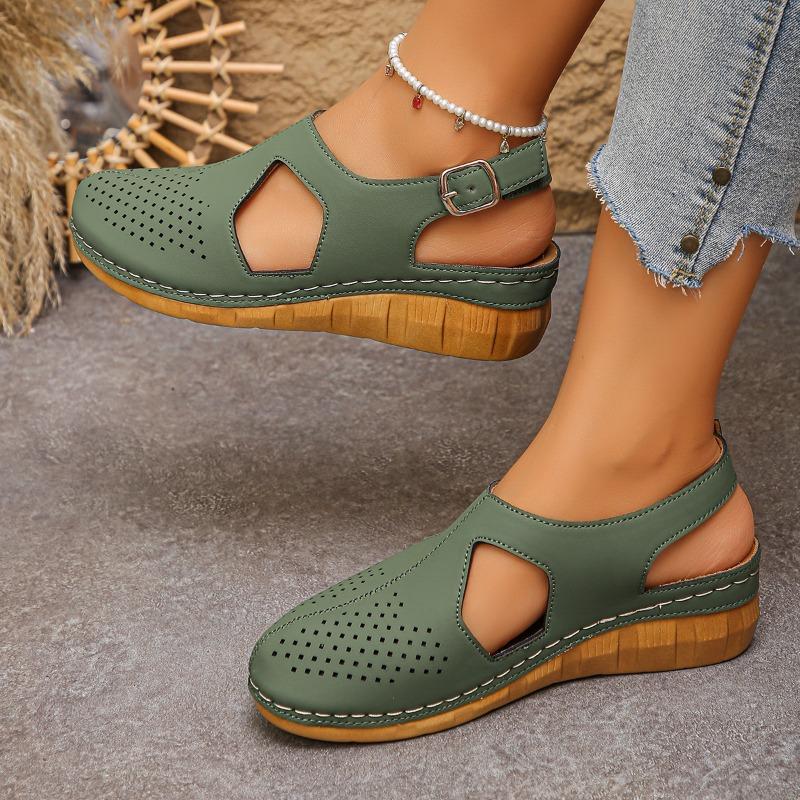 

Women s Comfortable Wedge Sandals Summer Sandals Comfortable and Lightweight Casual Beach Shoes Large Size 42EU/CN43 зелений