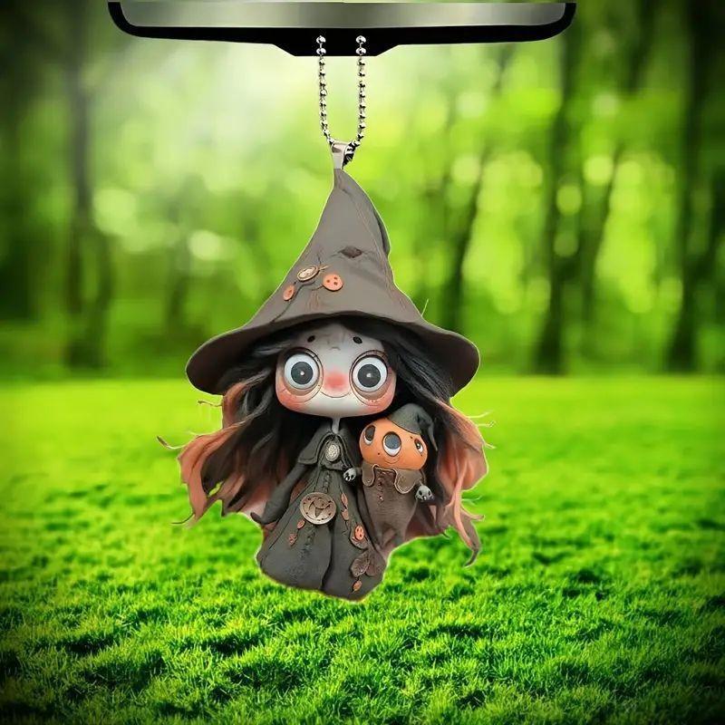 Acrylic Adorable Cartoon Mushroom Car Hanging Ornament For Trendy Car Decor