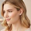 Marquise Fächer Cluster Ohrstecker - 925 Sterling Silber Gelb Vergoldet