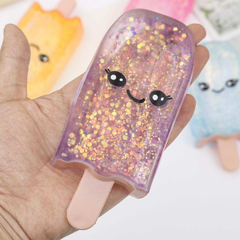 Glitter Maltose Popsicle Squeeze Toy Slow Rebound Simulation Fidget Stress Relief Decor