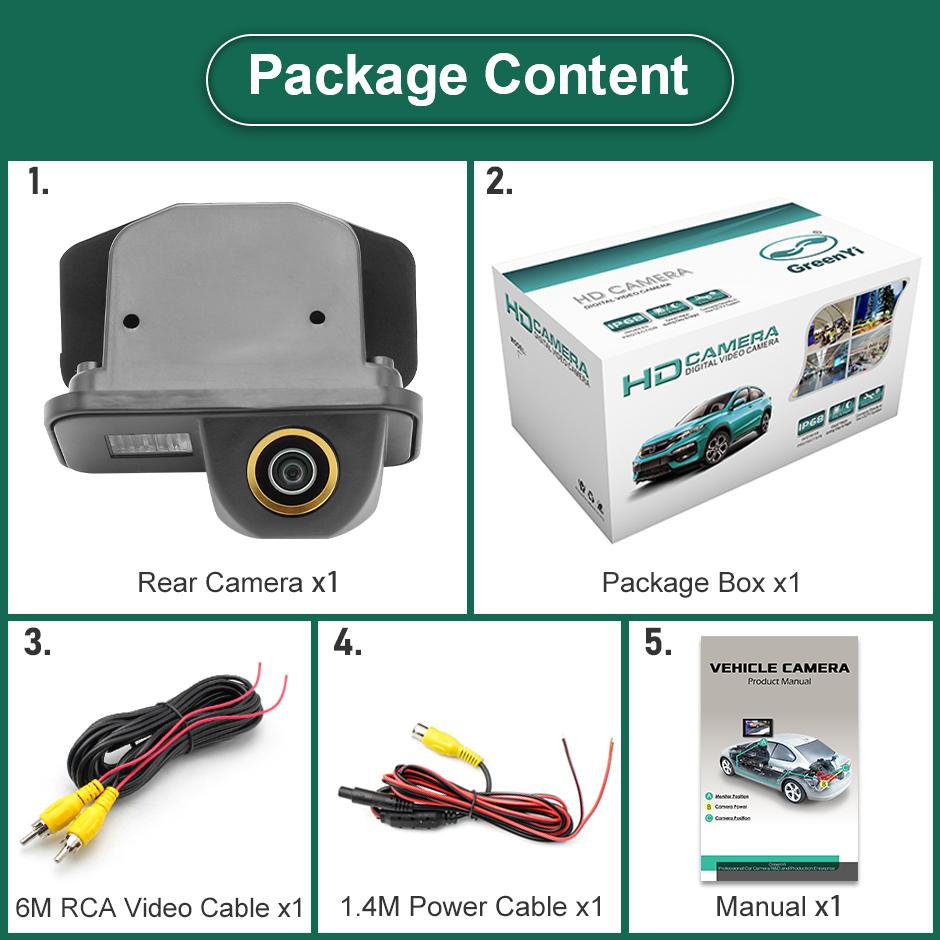 HD AHD 1920x1080P 1000TVL Waterproof Vehicle Plate Reverse Backup Camera For Toyota Corolla Auris Avensis T25 T27 2011-2013