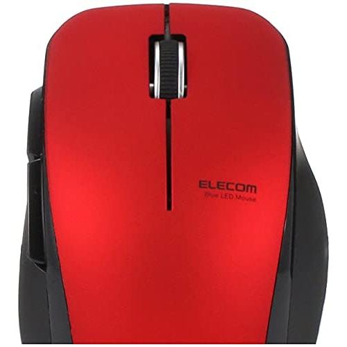 ELECOM Mouse Wireless (Receiver Included) M Size 5 Buttons (Equipped with Back and Forward Buttons) Silent Red M-FBL01DBXSRD