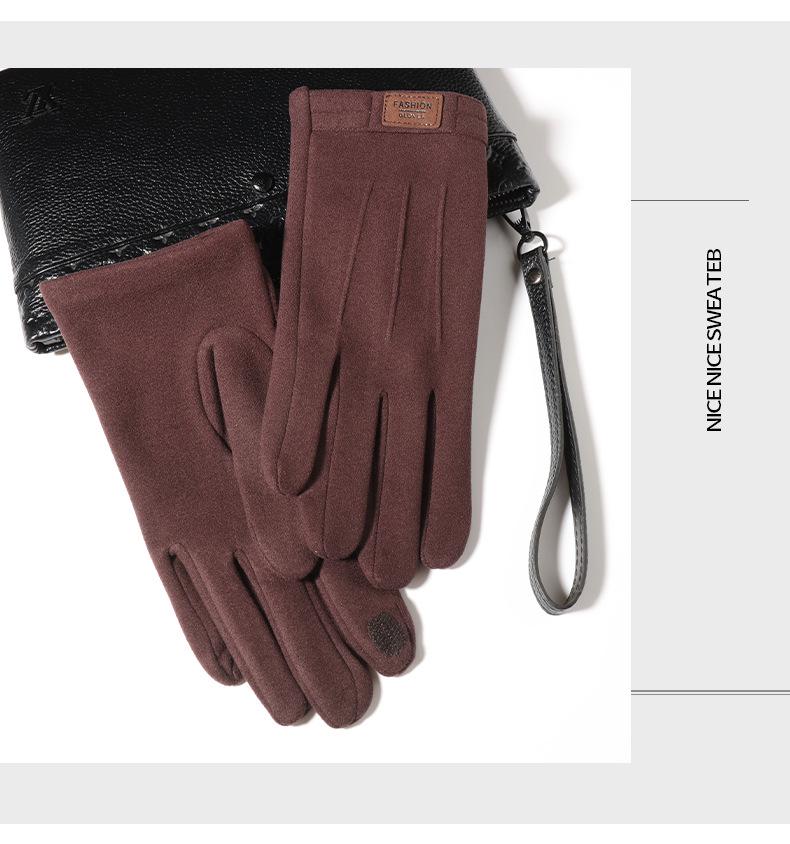 Men's Winter Touchscreen Gloves - Velvet Lined, Windproof, Warm, Korean Style