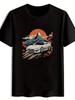 Unisex-Freizeit-T-Shirt mit Rundhalsausschnitt und kurzen Ärmeln