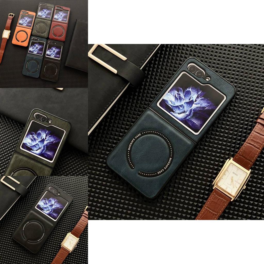 For Samsung Galaxy Z Flip 5 Magnetic Rechargeable Case With Stand Tpu Pc For Antishock And Antifingerprint
