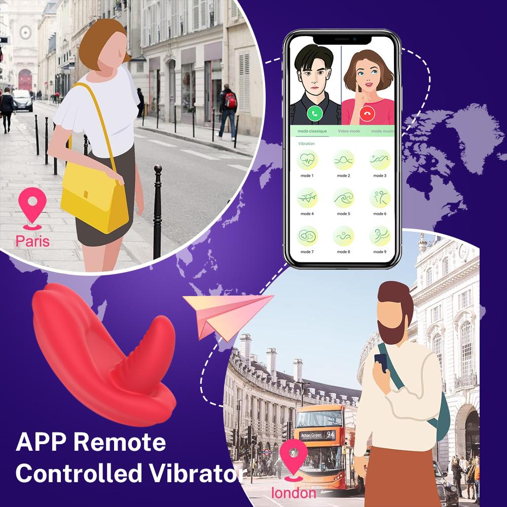 Mini Clitoral Vibrator Female Nipple G-spot Massager Wearable APP Control Masturbator Jumping Eggs Adult Couple Sex Toys 18+