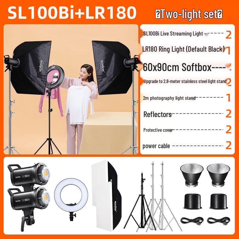 Godox SL100BI Bi-Color LED Video Light Two-Light Kit SL100Bi