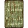 Vintage Metal Wall Art Sign 8x12 Inch Kitchen Decor Gardening Quote English
