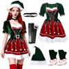 one-piece (dress + belt + gloves + hat + neck accessory)