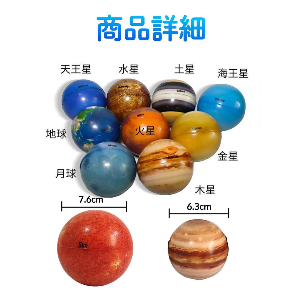 Hyack Solar System Model Planets Space Toy Science Toy Kids Small Planet Elastic Ball Learning Toy [Parallel Import]