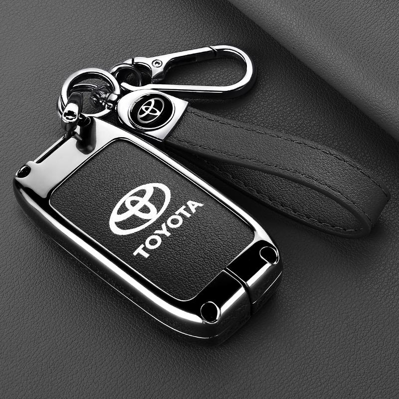GQUL6 For Toyota Prius 30 Alpha Aqua Land Cruiser Auris 3 Button New Fashion Leather Zinc Alloy Car Key Case Keychain Ring Accessories
