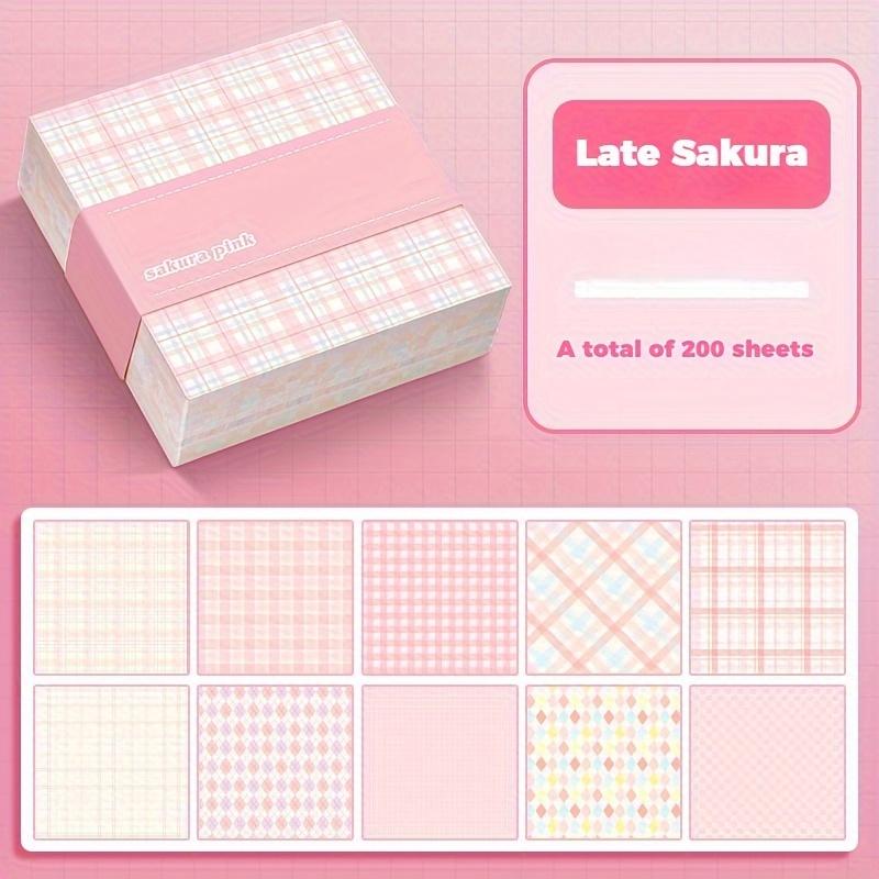Box of 200 Thick Sticky Notes with Plaid Tribal Design, 6 Series Colors Ideal for Marking Errors Indexing and Note-Taking for School and Office Use