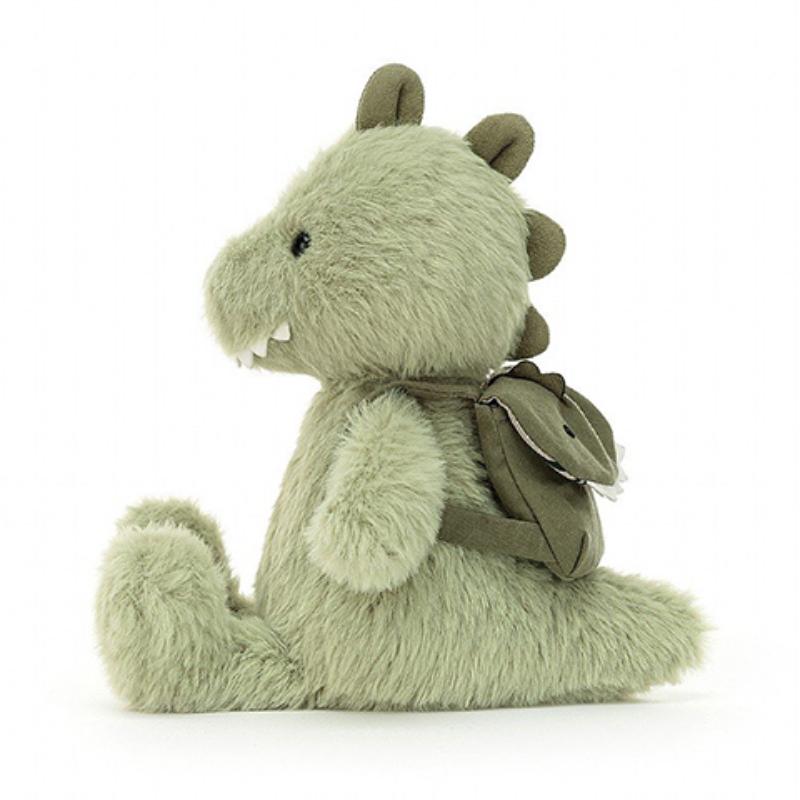 JELLYCAT Dinosaur Series Backpack Dino Backpack Animal Light Green Doll Plush Doll 24cm Height