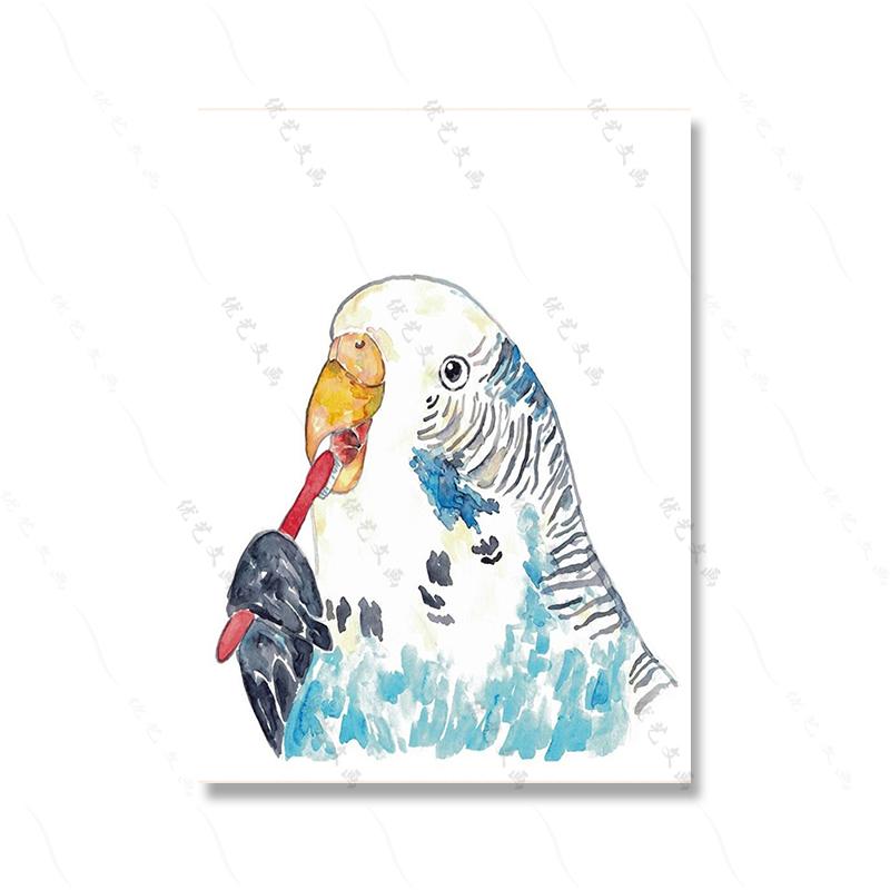 Tierbürste Zähne Wandbild Aquarellkunst Poster Druck Niedliches Faultier Vogel Lama Kind Kinderzimmer Wand Leinwandgemälde Badezimmer Heimdekor