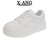 Leather thick-soled heightening board shoes early spring new versatile little white shoes children's casual sports shoes women's shoes