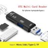 5 In 1 USB 3.0 Type-C Micro OTG TF Micro Security Digital Card Reader Adapter