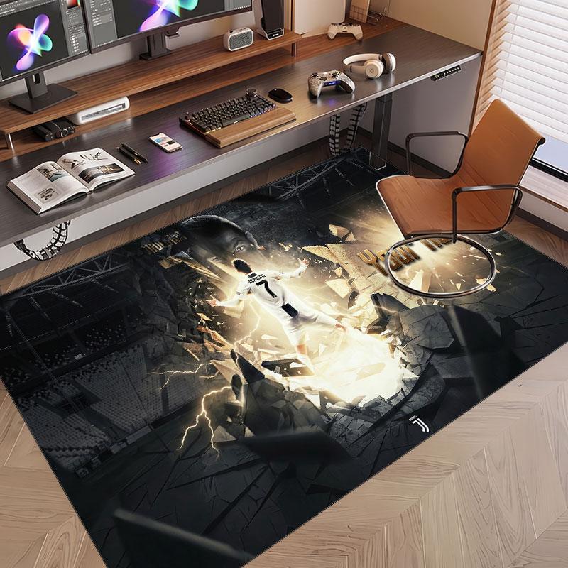 Tappeto Personalizzato Cristiano Ronaldo Modello Stampa Nome Testo Morbido Antiscivolo Tappeto per Pavimento per Decorazione Interna Casa