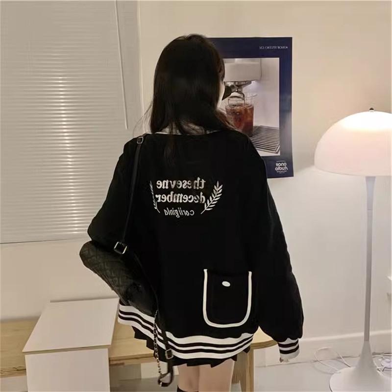 Street Style Girl Academy Baseball Jacket: 2025 Trendy Casual Loose Hoodie for Spring/Autumn