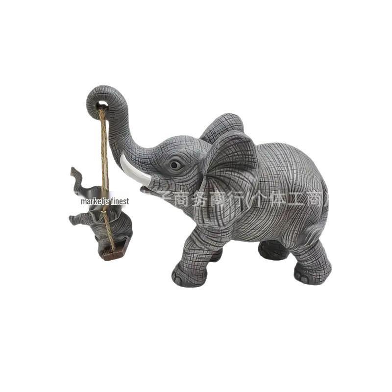Charming Elephant Swing Resin Decoration – Perfect Mother s Day Gift
