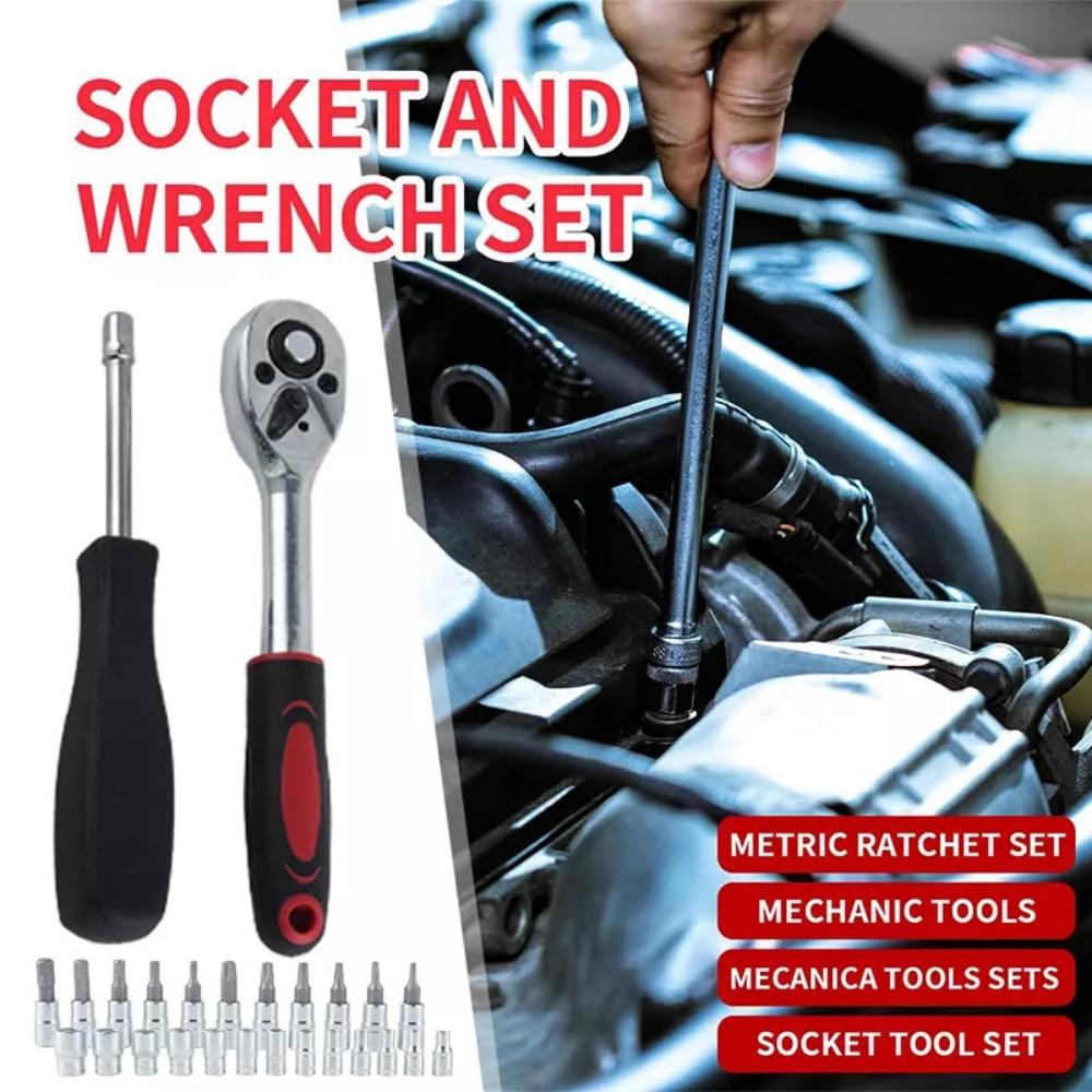 46-teiliges 1/4"-Ratschenschlüssel-Kombinationssteckschlüssel-Werkzeugset für die Autoreparatur